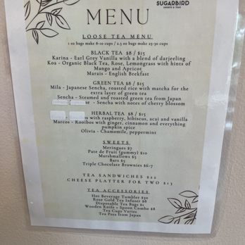 Sugarbird Cafe - Tea menu - Bakeries Near Me - Glendale, California Sugarbird Cafe - Tea menu - Bakeries Near Me - Glendale, California