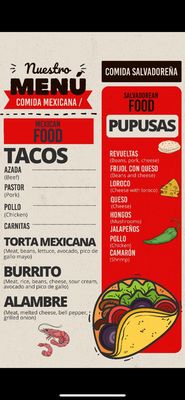 Menu photo 3 Texis Pupusas y Tacos Atwater, CA