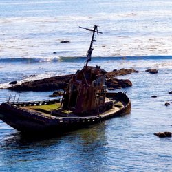 Estero Bluffs State Park - Point Esteros shipwreck at low tide