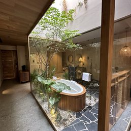 Hotel room and grounds