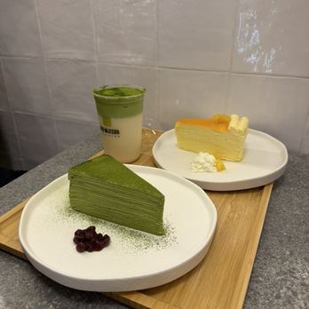 Kyo Matcha - Matcha and mango crepe cake. Jasmine matcha latte - Ice Cream & Frozen Yogurt Near Me - Philadelphia, Pennsylvania Kyo Matcha - Matcha and mango crepe cake. Jasmine matcha latte - Ice Cream & Frozen Yogurt Near Me - Philadelphia, Pennsylvania