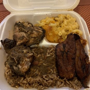 Caribee Jerk - Jerk Chicken with Peas and Rice, Plantains, Mac & Cheese - Caribbean Near Me - Dallas, Georgia