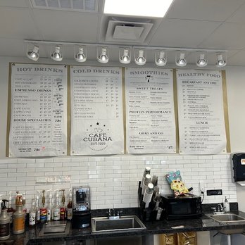 Cafe Cubana - menus on the wall - Coffee & Tea Near Me - Tulsa, Oklahoma
