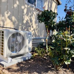 Dunamis Heating and Air - Panasonic Side Discharge Heat Pump was installed in a manufactured home