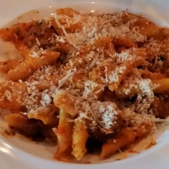 Mezze Bistro + Bar - Garganelli - pasta with spicy tomato sauce, Italian sausage, braised beef & pork bolognaise, & bone marrow crumbs. - Bars Near Me - Williamstown, Massachusetts Mezze Bistro + Bar - Garganelli - pasta with spicy tomato sauce, Italian sausage, braised beef & pork bolognaise, & bone marrow crumbs. - Bars Near Me - Williamstown, Massachusetts
