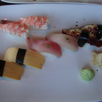 Shiso Sushi & Oyster Bar - Shrimp, Tamago, Yellowtail, Unagi Nigiri from Shiso Sushi December 16th 2011 - Sushi Bars Near Me - Edgewater, Colorado Shiso Sushi & Oyster Bar - Shrimp, Tamago, Yellowtail, Unagi Nigiri from Shiso Sushi December 16th 2011 - Sushi Bars Near Me - Edgewater, Colorado
