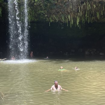 Twin Falls Trail - Huge Cave area behind waterfall - Hiking Near Me - Haiku, Hawaii Twin Falls Trail - Huge Cave area behind waterfall - Hiking Near Me - Haiku, Hawaii