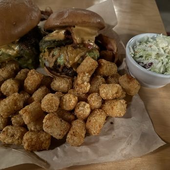 Second Street Brewery Rufina Taproom - Alien burger - best burger EVER!!!! This is two of them. Tater tots were mind blowing, coleslaw had excellent flavors! - Breweries Near Me - Santa Fe, New Mexico Second Street Brewery Rufina Taproom - Alien burger - best burger EVER!!!! This is two of them. Tater tots were mind blowing, coleslaw had excellent flavors! - Breweries Near Me - Santa Fe, New Mexico