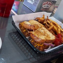 Sharky's Pub & Grub - Queen of the doublewide burger qnd homemade fries.