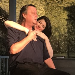 Something Something Theatre - 'Dov and Ali' - Paul Hammack as Dov, Callie Hutchison as Sonya (photo by Whitney Woodcock)