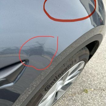 Anti-Dent - Two dents (the darker red circled area-that dent is more subtle) - Mobile Dent Repair Near Me Anti-Dent - Two dents (the darker red circled area-that dent is more subtle) - Mobile Dent Repair Near Me
