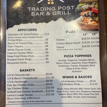 Trading Post Bar & Grill - Menu as of June 2024 - Bars Near Me - Wautoma, Wisconsin Trading Post Bar & Grill - Menu as of June 2024 - Bars Near Me - Wautoma, Wisconsin