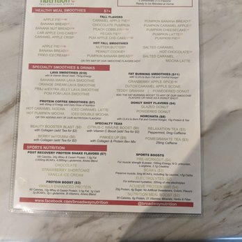 Broadway Nutrition - Menu - Juice Bars & Smoothies Near Me - Louisville, Kentucky