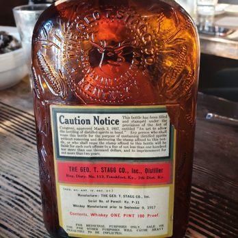 Longman & Eagle - Oxidized bottle of Old Stagg 18yr 1933 - Gastropubs Near Me - Chicago, Illinois