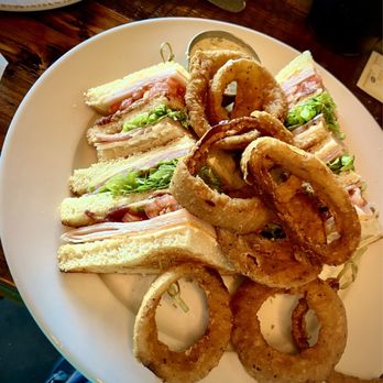 Perky Beans Coffee & PB Cafe - Club sandwich with onion rings - Coffee & Tea Near Me - Leander, Texas Perky Beans Coffee & PB Cafe - Club sandwich with onion rings - Coffee & Tea Near Me - Leander, Texas