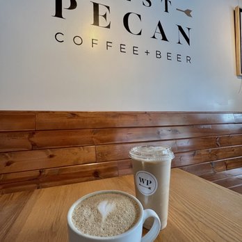 West Pecan Coffee + Beer - Hazelnut Latte - Bars Near Me - Pflugerville, Texas