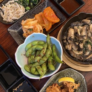 Yakiniku Sizzle - Assorted Kimchee Assorted Namuru Garlic Butter Edamame Deep Fried Octopus - Japanese Near Me - Honolulu, Hawaii