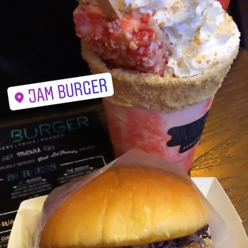 Jam Burger - Bodega Burger & Strawberry Shortcake Shake - Burgers Near Me - Garfield, New Jersey Jam Burger - Bodega Burger & Strawberry Shortcake Shake - Burgers Near Me - Garfield, New Jersey