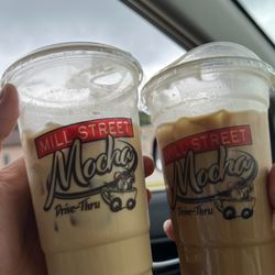 Mill Street Mocha - Milky Way Mocha (left) White Chocolate Raspberry Mocha (right)
