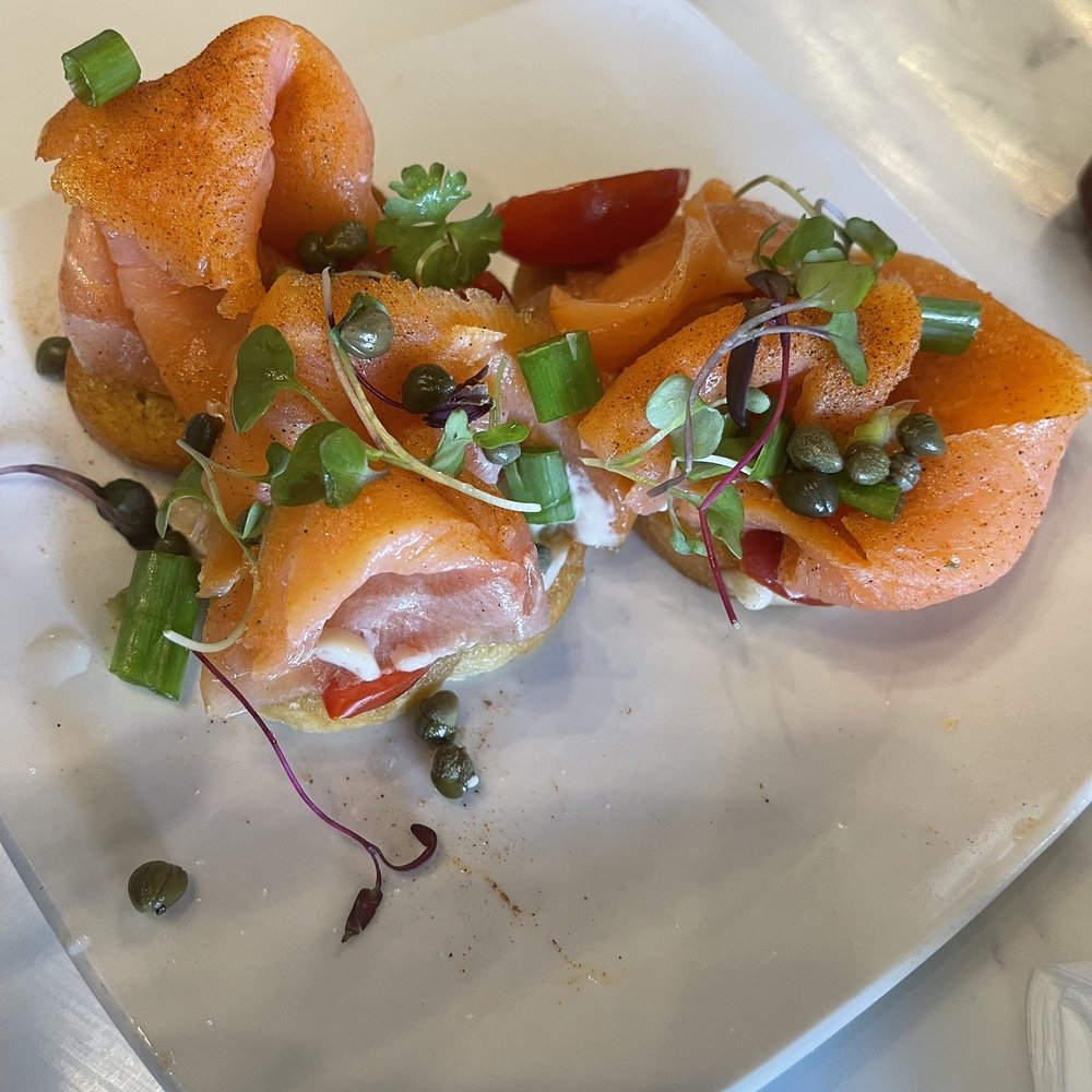 Love At First Bite - Smoked salmon bruschetta....yummy!!! - Breakfast & Brunch Near Me - Atlanta, Georgia Love At First Bite - Smoked salmon bruschetta....yummy!!! - Breakfast & Brunch Near Me - Atlanta, Georgia