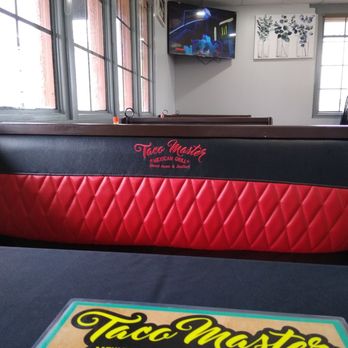 Taco Master - Booth has the name embroidered on them. - Mexican Near Me - Fort Worth, Texas Taco Master - Booth has the name embroidered on them. - Mexican Near Me - Fort Worth, Texas