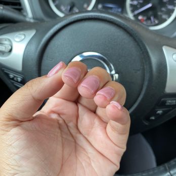 Blanc Nail Bar - Right after. My ring finger & punki felt like they were burning she filed them too short - Nail Salons Near Me - Atlanta, Georgia
