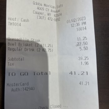QDOBA Mexican Eats - Small fountain drink $2.75......nope not again. - Mexican Near Me - Casper, Wyoming QDOBA Mexican Eats - Small fountain drink $2.75......nope not again. - Mexican Near Me - Casper, Wyoming