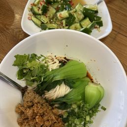 Dan Dan noodles and cucumber salad Dan Dan noodles and cucumber salad