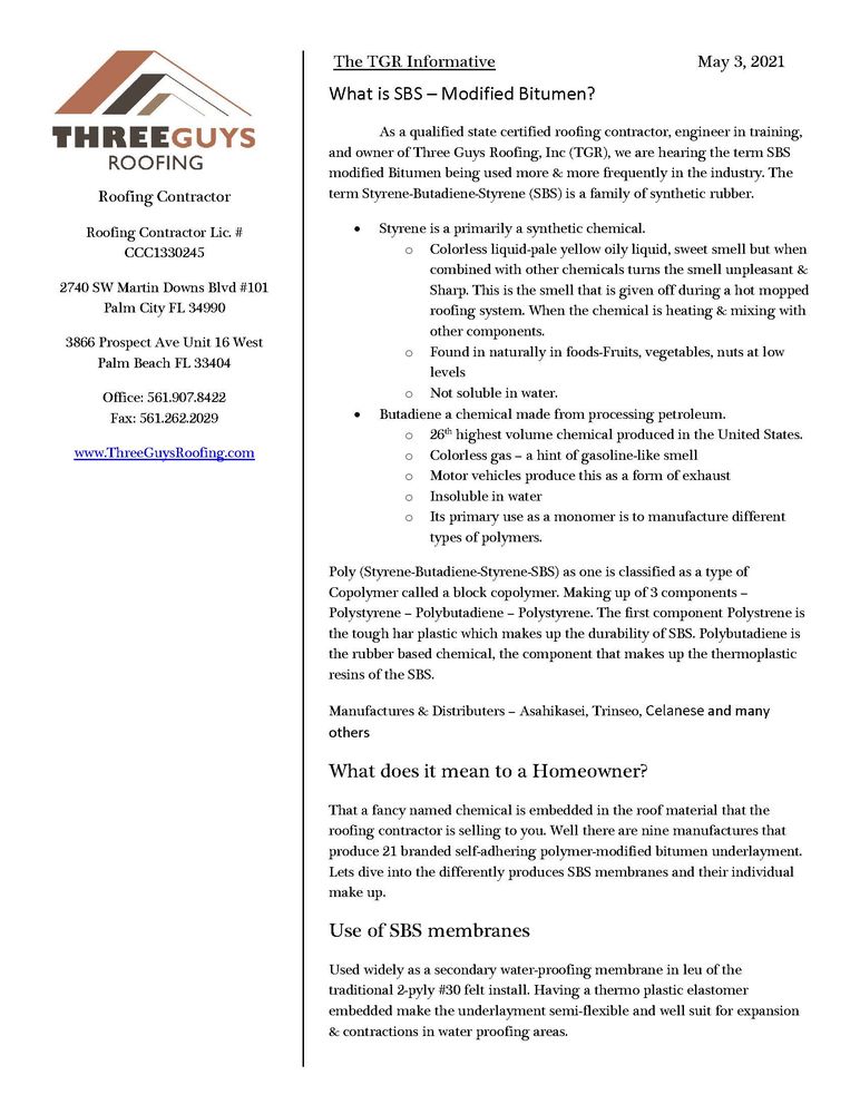 Slide of Three Guys Roofing