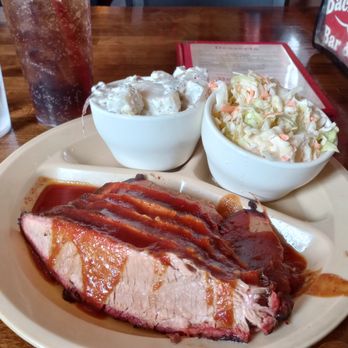 Back Porch Bar & Grill - brisket plate with coleslaw and potato salad - Barbeque Near Me - Jacksonville, Oregon Back Porch Bar & Grill - brisket plate with coleslaw and potato salad - Barbeque Near Me - Jacksonville, Oregon