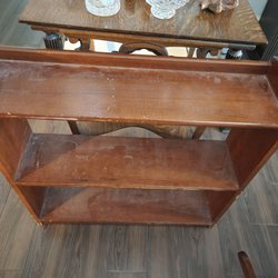 Pickup Please - Covina - Vtg 3 shelf bookcase, truck driver decided he did not want to take my donation because it had scratches? It is used,  not new!!!!