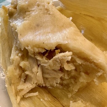 Molcajete Mexican Grill - Inside chicken tamale - Mexican Near Me - Meriden, Connecticut