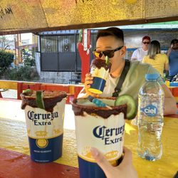 Embarcadero del Parque Ecológico Xochimilco - 1 liter micheladas. Paid $500 pesos for 3 :\