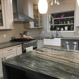 Our kitchen assemble with West Coast Granite fabrication of Stoneville Quartzite