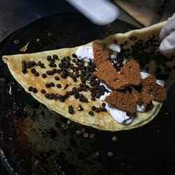 Crepes by the Lakes - M.I. Moon Pie Crepe: Zingerman's Cinnamon Graham Crackers, Food Dance House-Made Marshmallows, Fair Trade Chocolate Chips.