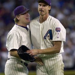 2001 World Series champion pitchers Curt Schilling and Randy Johnson.