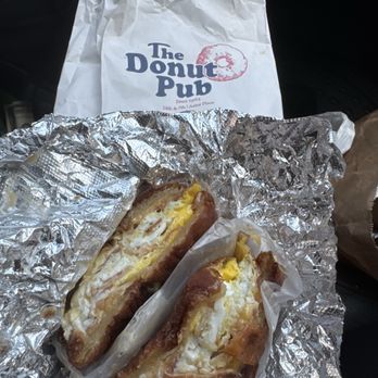 The Donut Pub - Bacon egg and Cheese on a Maple croissant donut - Bakeries Near Me - New York, New York The Donut Pub - Bacon egg and Cheese on a Maple croissant donut - Bakeries Near Me - New York, New York