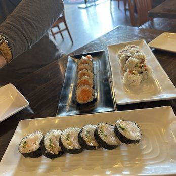 Dana Kai Sushi - Salmon, yellowtail and tuna cut rolls - Japanese Near Me - Dana Point, California