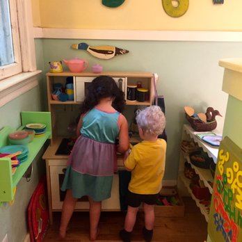 Meadowlark Preschool - Making some food in our play kitchen is a popular activity. - Preschools Near Me - Portland, Oregon Meadowlark Preschool - Making some food in our play kitchen is a popular activity. - Preschools Near Me - Portland, Oregon