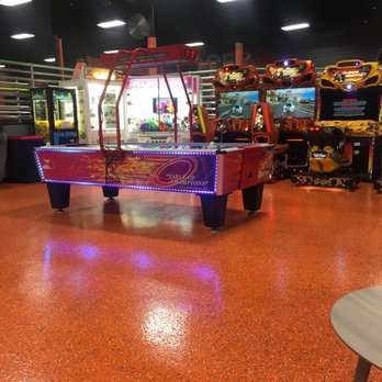 Sky Zone Trampoline Park - Lounge area with air hockey and arcade games - Trampoline Parks Near Me - Daytona Beach, Florida Sky Zone Trampoline Park - Lounge area with air hockey and arcade games - Trampoline Parks Near Me - Daytona Beach, Florida