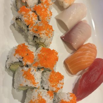 Hana Yori - Sushi plate ; chefs choice of sushi Tempura shrimp rolls and California rolls - Sushi Bars Near Me - Jacksonville, Florida Hana Yori - Sushi plate ; chefs choice of sushi Tempura shrimp rolls and California rolls - Sushi Bars Near Me - Jacksonville, Florida