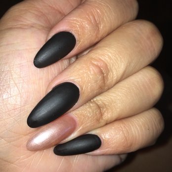 Rose Sally Nails - Acrylic refill & Matte black with golden accent finger. Only $21!!! - Nail Salons Near Me - Los Angeles, California Rose Sally Nails - Acrylic refill & Matte black with golden accent finger. Only $21!!! - Nail Salons Near Me - Los Angeles, California