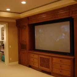 AV Home - Drop down screen in a home theater.