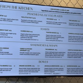 Lofty Coffee La Costa - Kitchen menu - Breakfast & Brunch Near Me - Carlsbad, California