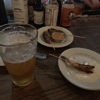 Poor Hendrix - Lamb and Shrimp Skewers...should have ordered more. - New American Near Me - Atlanta, Georgia