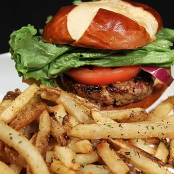 Redmond's Bar & Grill - Burger with Pretzel Bun - American Near Me - Redmond, Washington