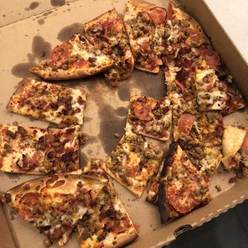 Palio's Pizza Cafe - Did the delivery lady drop it? Did it fly into the windshield? This is how our pizza was delivered! - Pizza Near Me - Little Elm, Texas Palio's Pizza Cafe - Did the delivery lady drop it? Did it fly into the windshield? This is how our pizza was delivered! - Pizza Near Me - Little Elm, Texas
