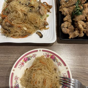 Hakka Brother - C02. Hakka Style Vermicelli and A01. Popcorn Chicken - Taiwanese Near Me - Artesia, California