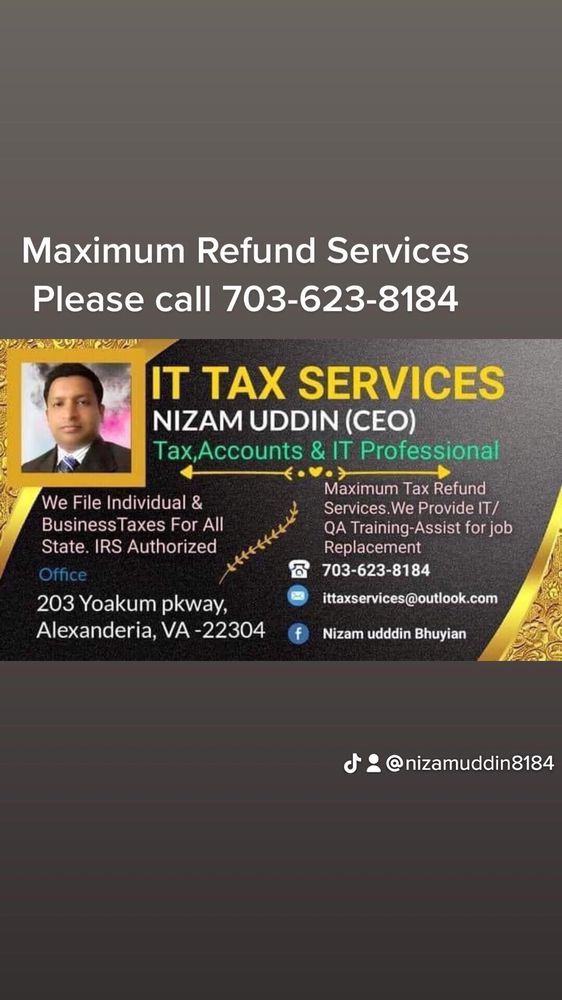 TAX SERVICES NIZAM UDDIN Updated August 2024 203 Yoakum Pkwy