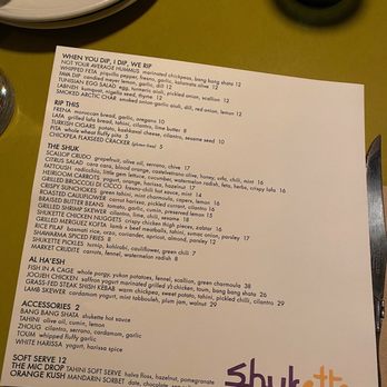 Shukette - menu - Middle Eastern Near Me - New York, New York